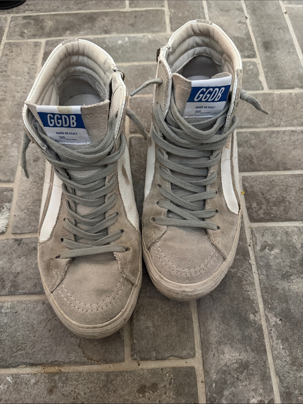 Golden Goose Women's Beige & White High-Top Sneakers